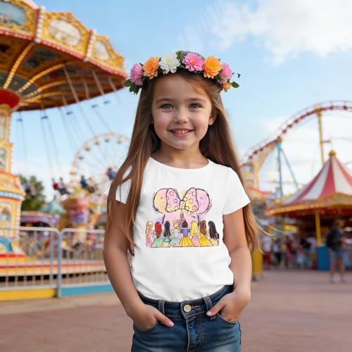 Image of Princess Shirts Toddler Girl Magic Kingdom Kid Shirt Girls Trip Tee Holiday Magical Castle Vacation Short Sleeve Tops