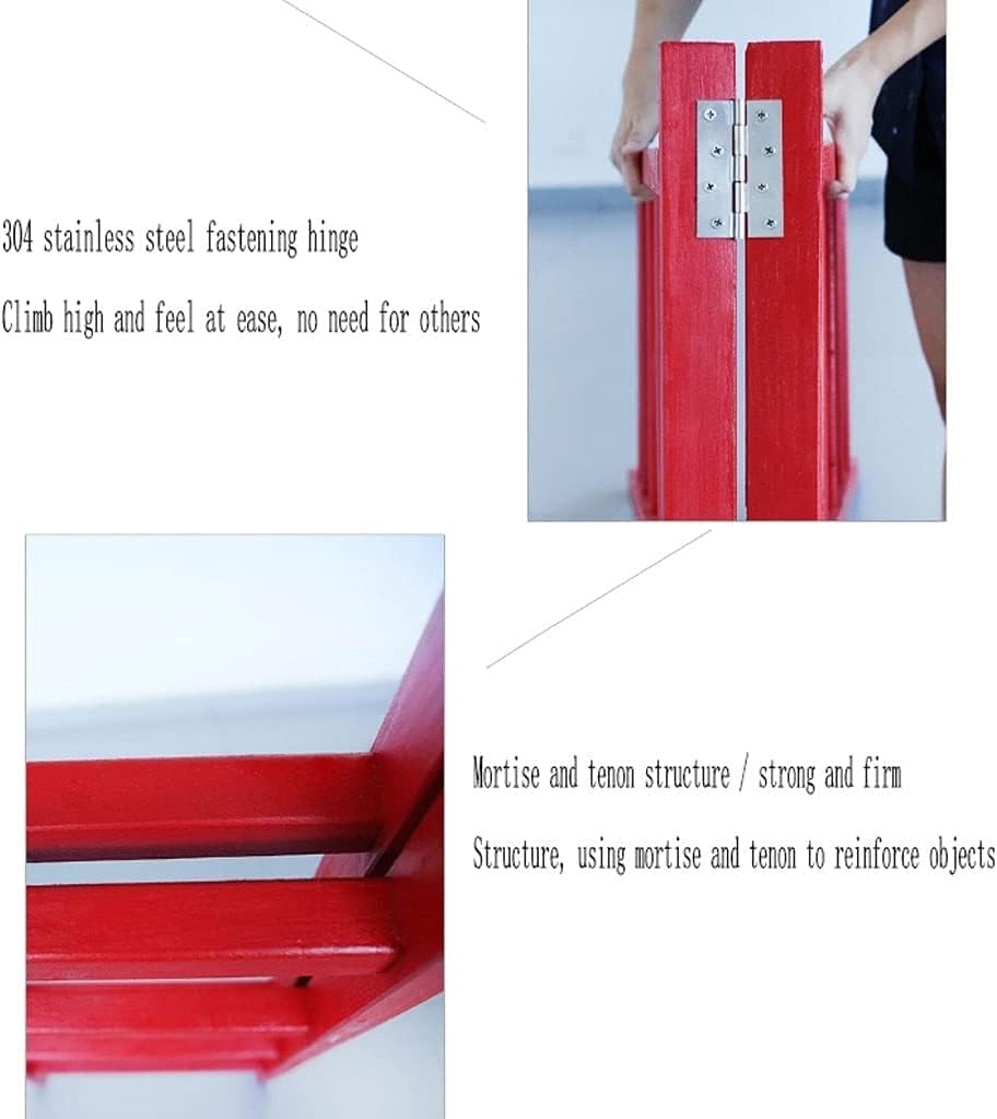 Step Ladder Folding Ladder with Wide Anti-Slip Pedal 4-Step Ladder Portable Ladder Indoor and Outdoor Folding Ladder Telescopic Ladder(Color:Yellow)