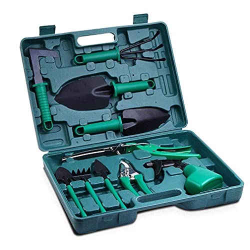Kit Jardinagem 10 Peças Maleta Pás Sacho Tesoura Foice