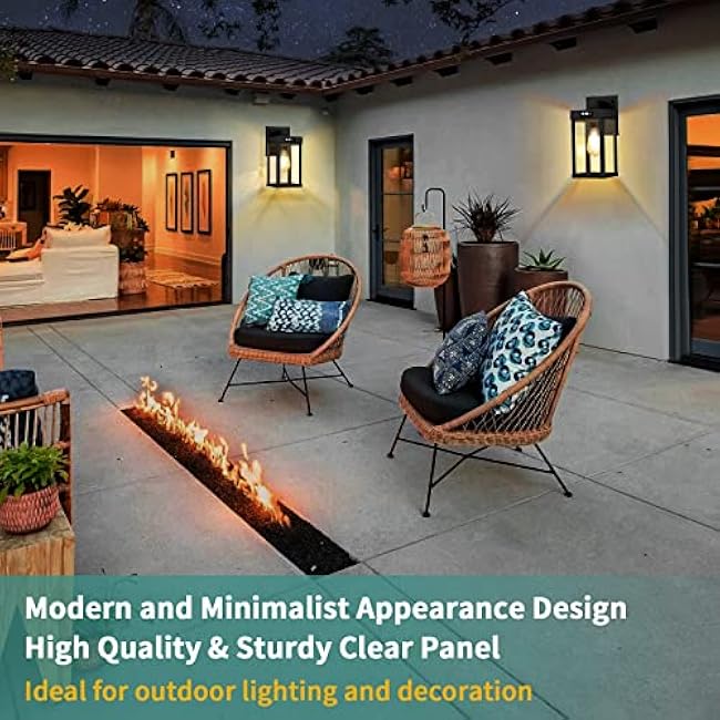 Solar Wall Lights Solar Wall Sconce Porch Light 5.8 x 5.8 x 13.58 in