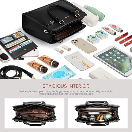 Image of LOVEVOOK Purses and Handbags for Women, Tote Shoulder Bag Satchel Purse and PU Leather Top Handle for ladies