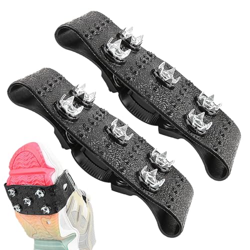 Ice Cleats - Non-Slip Ice Cleats | 5 Claw Ice Traction Cleat | 2 Portable Walk Traction Cleat | Snow Traction Cleats | Crampons for Shoes and Boots | Shoe Spikes for Walking | Anti Slip Crampons