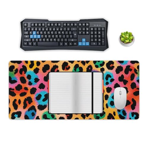 Tapis de souris grand format léopard antidérapant pour ordinateur et jeu - 4