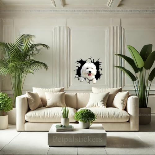 Image of Cute Dog Stickers for Car Window Decals Waterproof Funny Sticker (Bichon Frise Sticker)