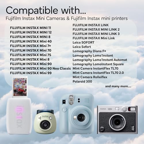 Pelicula instantánea FUJIFILM INSTAX Mini para cámaras instantáneas, paquete de 100 exposiciones | Para fiestas, eventos y fotos instantáneas | Incluye paño de limpieza miniatura 4