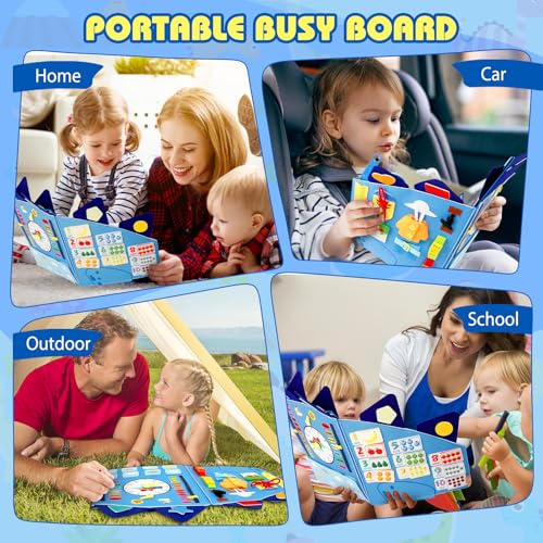 Oirtmiu Dinosaur Montessori Busy Board for Kids: 16 Activities Sensory Wall for Baby 6-12 Months 2 3 4 5 Years - Fine Motor Skills and Early Learning Toys for Toddlers - Image 6