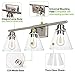 hykolity 3-Light Vanity Light Fixture, 5-Piece All-in-One Bathroom Set with Towel Bar, Ring, Robe Hook & Toilet Paper Holder for Bathroom Mirror Lighting, Brushed Nickel Wall Light with Glass Shade
