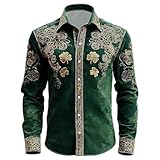 Generisch Button-Down-Hemd mit St. Patrick's Day-Motiven thematischen Aufdrucken – perfekt für Feierlichkeiten Partys. (Dark Green, 5XL)