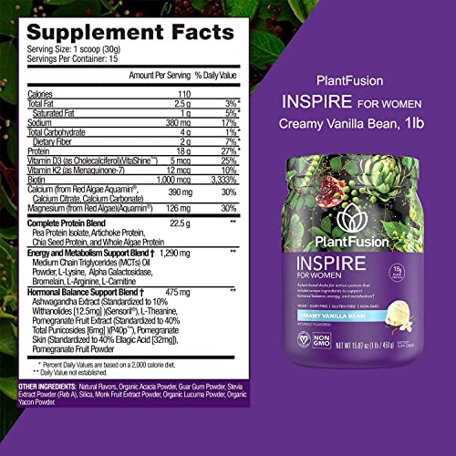Plantfusion Inspire Women Protein Powder Bundle, Plant Based Vegan Protein Supplement, Balances Stress & Female Hormones, Supports Metabolism, Vanilla 1 Lb And Chocolate 1 Lb #TOP3