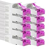 Large compatibilité et sécurité future : rétrocompatible avec CAT5, CAT5e, CAT6 et CAT6a. Les connecteurs RJ45 plaqués or de haute qualité s'adaptent à toutes les prises réseau standard et assurent une connexion fiable avec presque tous les appareils compatibles réseau tels que les PC, ordinateurs portables, routeurs, commutateurs, Smart TV, console de jeux ou imprimantes réseau.