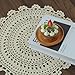 kilofly Handmade Crochet Round Cotton Lace Table Placemats Doilies Value Pack [Set of 4], Medallion,17 inch, Beige