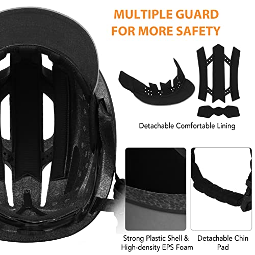 Casco de bicicleta transpirable burko con visera desmontable protectora 6