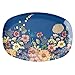 rechteckig Melamin Platte - Blau - Flower Collage Print