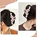 Pink Hair Claw Clips Bow Shaped Hair Clips for Women Elegant Stylish Hair Claws Large Bow Hair Clip for Thick Thin Lilac Color Hair Jaw Clips Valentine’s Hair Barrettes Bow Clip Hair Accessories 1Pcs