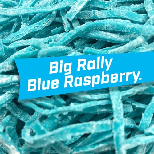 Image of Big League Chew Big Rally Blue Raspberry Bubble Gum - Bold Blue Raspberry Blast | Perfect for Baseball Games, Teams, Concessions, Parties, and More | Pack of 12 Bags (2.12oz Each)