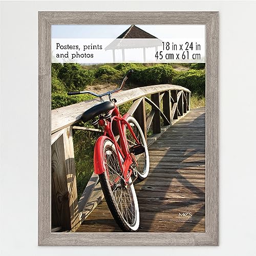 MCS Museum Poster Frame 18x24 Barnwood Vertical & Horizontal Wall Hanging Large Picture Frame for Photos Posters & Art Prints (1-Pack)