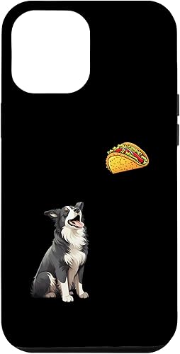 Funda divertida para iPhone 14 Plus Border Collie mirando a Taco
