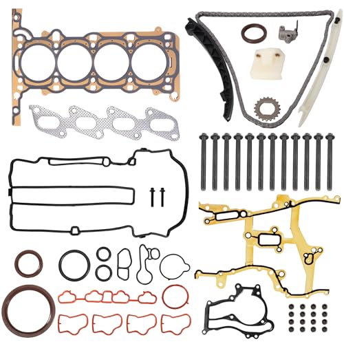JAVOUKA Head Gasket Set Bolts with Timing Chain Kit 1.4L for Chevy Cruze Cruze Limited Sonic Trax 2011-2016 for Buick Encore 2013-2016 1.4L Turbo HS26540PT-1 HS54898 HS31411 22HP47N (56pcs)