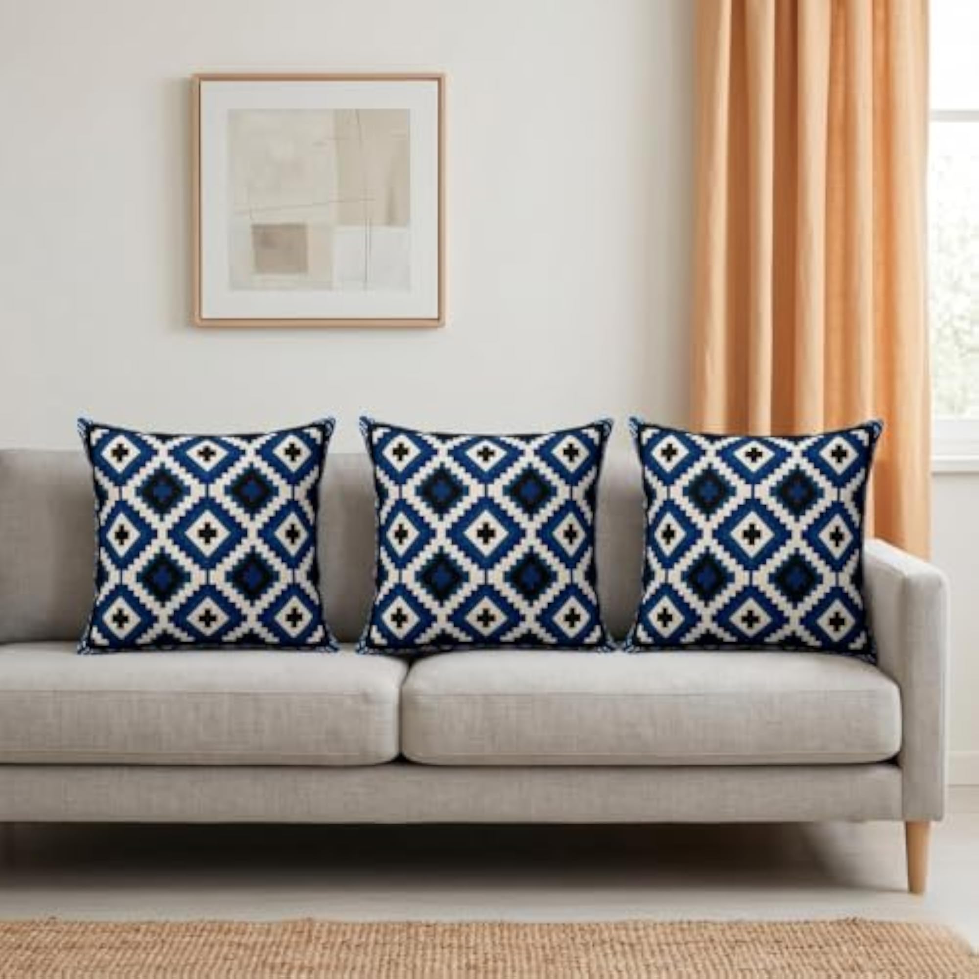 Geometric Aztec Print Cushion Cover, Boho Style