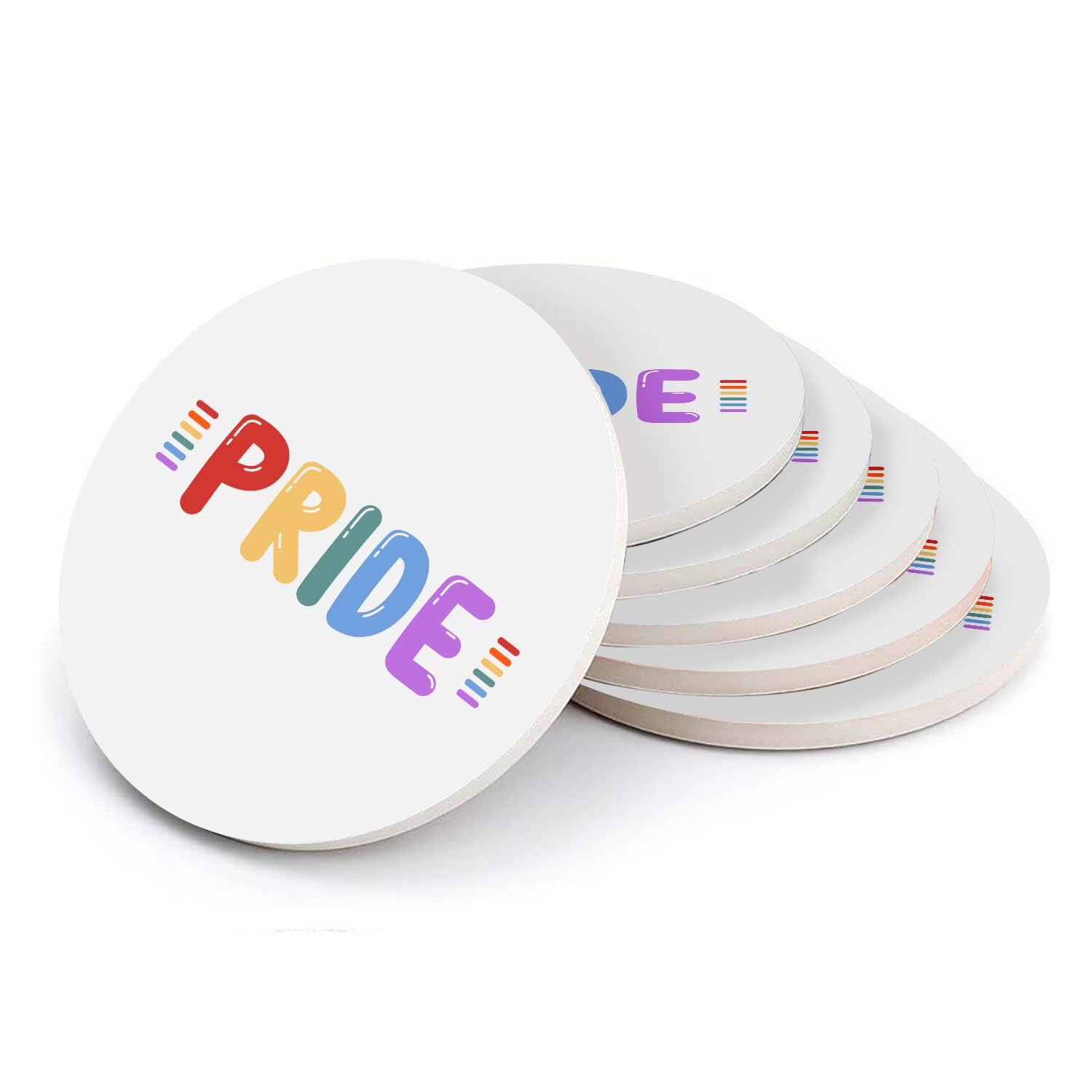 Sous-verre ronds en céramique LGBT pour afficher fièrement vos couleurs