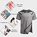 Landofgenie Unisex Post Shoulder Surgery Shirt Tear Away Snap Adaptive Clothes Button Down Recovery T-Shirts for Men Grey M