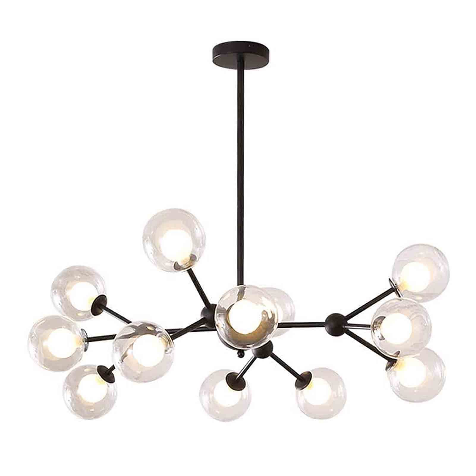 Lustre industriel noir 8 à 15 lumières suspension de plafond moderne