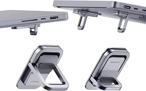 Hagibis Soporte para laptop de altura ajustable para escritorio, elevador invisible portátil para laptop, soporte ergonómico para teclado,