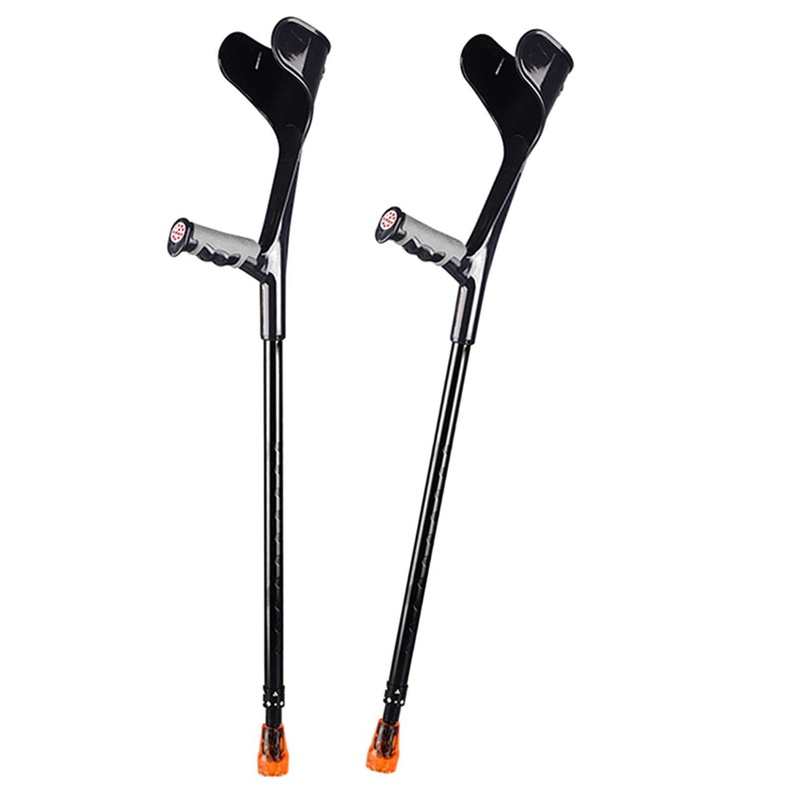NGD 2 Unidades Muletas de Codo de Auminio,Muletas Ortopédicas para Adultos-Regulables en Altura,Muletas para Caminar Ergonómicos con Cuentas Reflectantes(Altura Aplicable: 140-190 cm)
