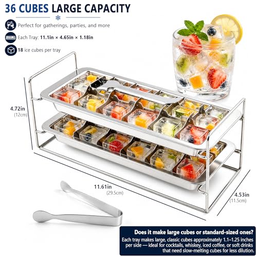 Bandeja para hielo de acero inoxidable, pack 2 miniatura 5