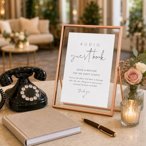 Image of Calculs Audio Guest Book Sign, Copper 8x10 Floating Picture Frame