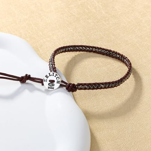 Image of KELITCH Turquoise Beaded Wrap Bracelets Bangle Handmade Charm Chain Strand Bracelet For Women