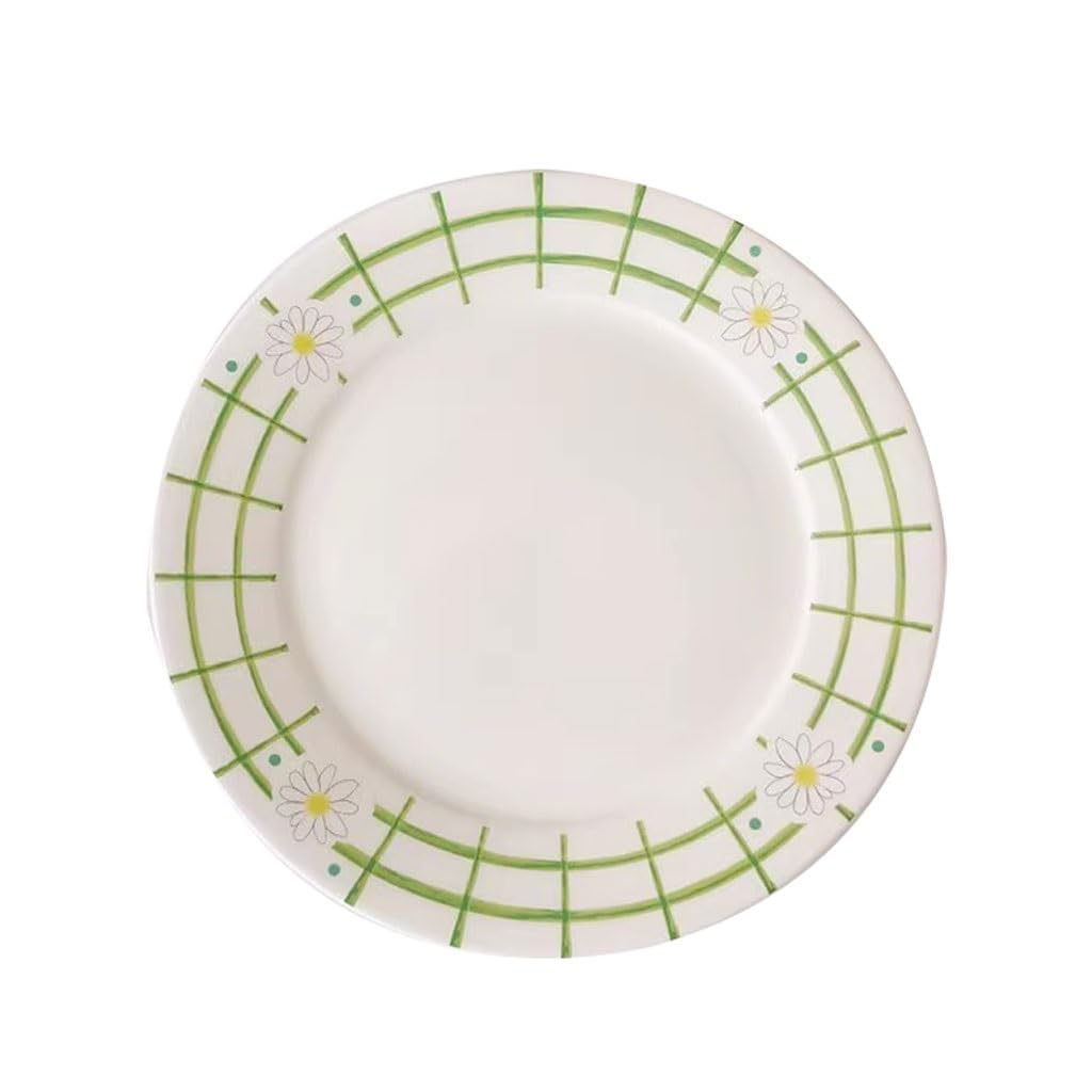 Platos Para Comer Plato De Cena De Cerámica Blanco Simple Y Fresco Pequeño, Plato De Comida Occidental, Plato De Fruta, Plato De Ensalada Plato De Cerámica Para La Cena