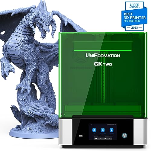 UniFormation 8K MSLA imprimante 3D rÃ©sine GKtwo 10,3'' LCD Photocuring Resin imprimante 3D resine with Build-in Heating System & Odor Filter, Large Build Volume 228 * 128*H245mm