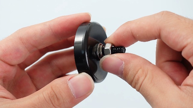 Image of Flutesan 8 Pieces Heavy Duty Round Mounting Magnet with Bolt 1.65in-180lb-M6 Black with Male Thread Stud Strong Magnet Super Powerful for Lighting Camera Brackets License Plate
