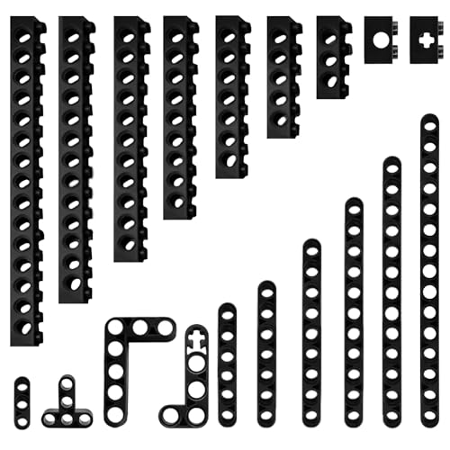 KOUHA 133 Stück Technische Bauteile Set Bausteine Set Bricks Bausteine T-förmig L-Träger Kompatibel mit Großen Marken für Jungen Mädchen ab 6 Erwachsene Schwarz