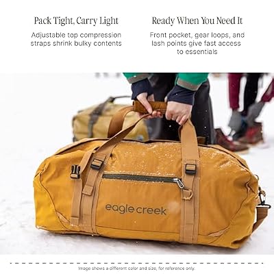 Eagle Creek No Matter What Duffel Bag - Eco Friendly Duffel for Sustainable Travel - Adjustable Shoulder Strap - Multiple Carry Options - Easy to Store - Smoke - 40L