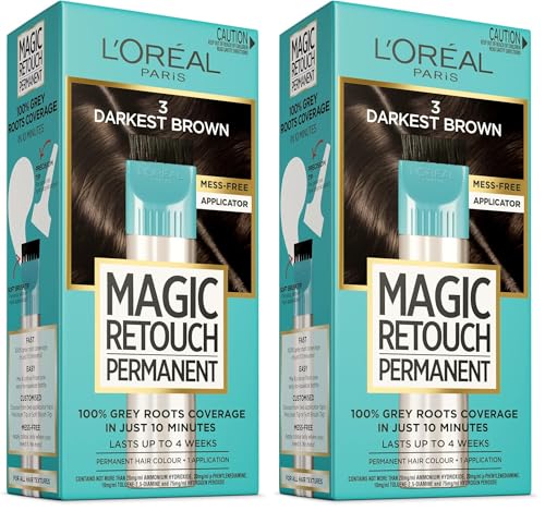 L'Oreal Paris Magic Retouch Permanent 3 Darkest Brown (Pack of 2)