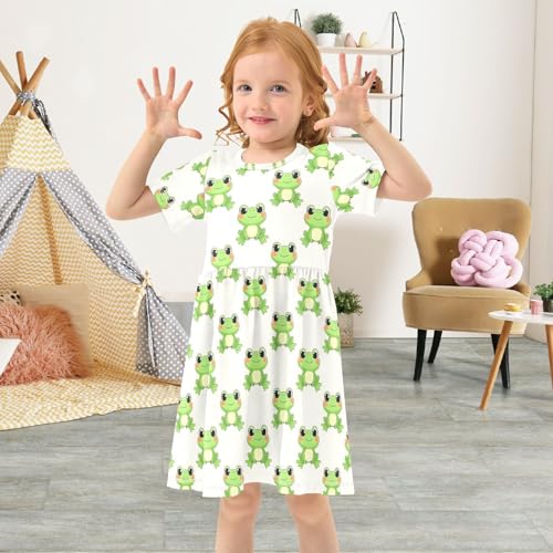 Girls Dresses Sundress Kids Short Sleeve Casual A Line Dresses3