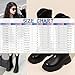 White Chunky Riding Boots for Girls:Fashion Wide Calf Slip on Round Toe Soft Combat Booties 2025 Fall Cowgirl Shoes Footwear（Size13.5,Black