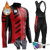 [Tejido de alta calidad] Este maillot de ciclismo de otoño/invierno para hombre está fabricado con una mezcla de primera calidad de 93% poliéster y 7% elastano, lo que garantiza una suavidad excepcional, agradable a la piel y duradero. Su construcción ligera permite el movimiento sin restricciones, tejido de poliéster a prueba de viento con forro polar térmico mantener el calor y cómodo en invierno. si usted es un entusiasta del ciclismo, a continuación