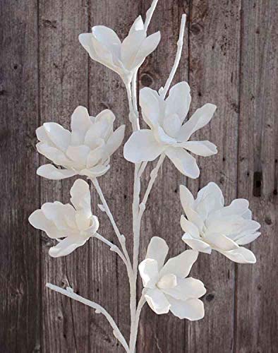 artplants.de Magnolia Artificial Birgitta, Blanco, 110cm - Magnolia Decorativa/Flor sintética Cover