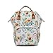 LEQUEEN Wickeltasche, wasserdicht, große Kapazität mit USB-Ladeanschluss für Mama und Papa (Blume-Weiß)