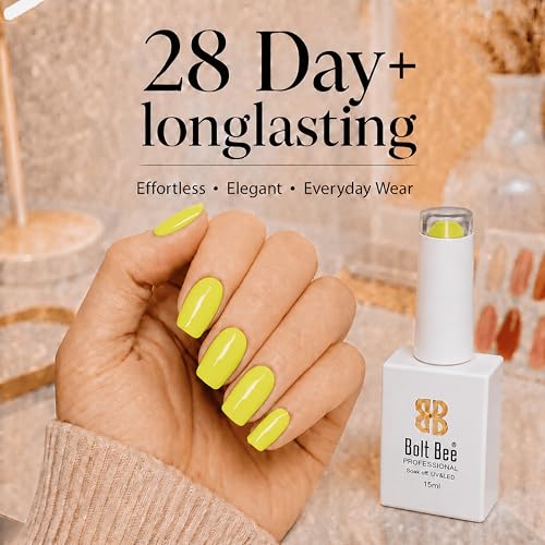 Image of Bolt Bee Neon Lime Green Color Gel Nail Polish Soak Off UV Gel 15ML DIY at Home Manicure Salon Nail Art
