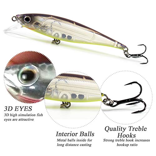 Yialia 9.5 cm 10g Iscas De Pesca Minnow Artificial Hard Swimbait Isca Flutuante De Água Doce De Água