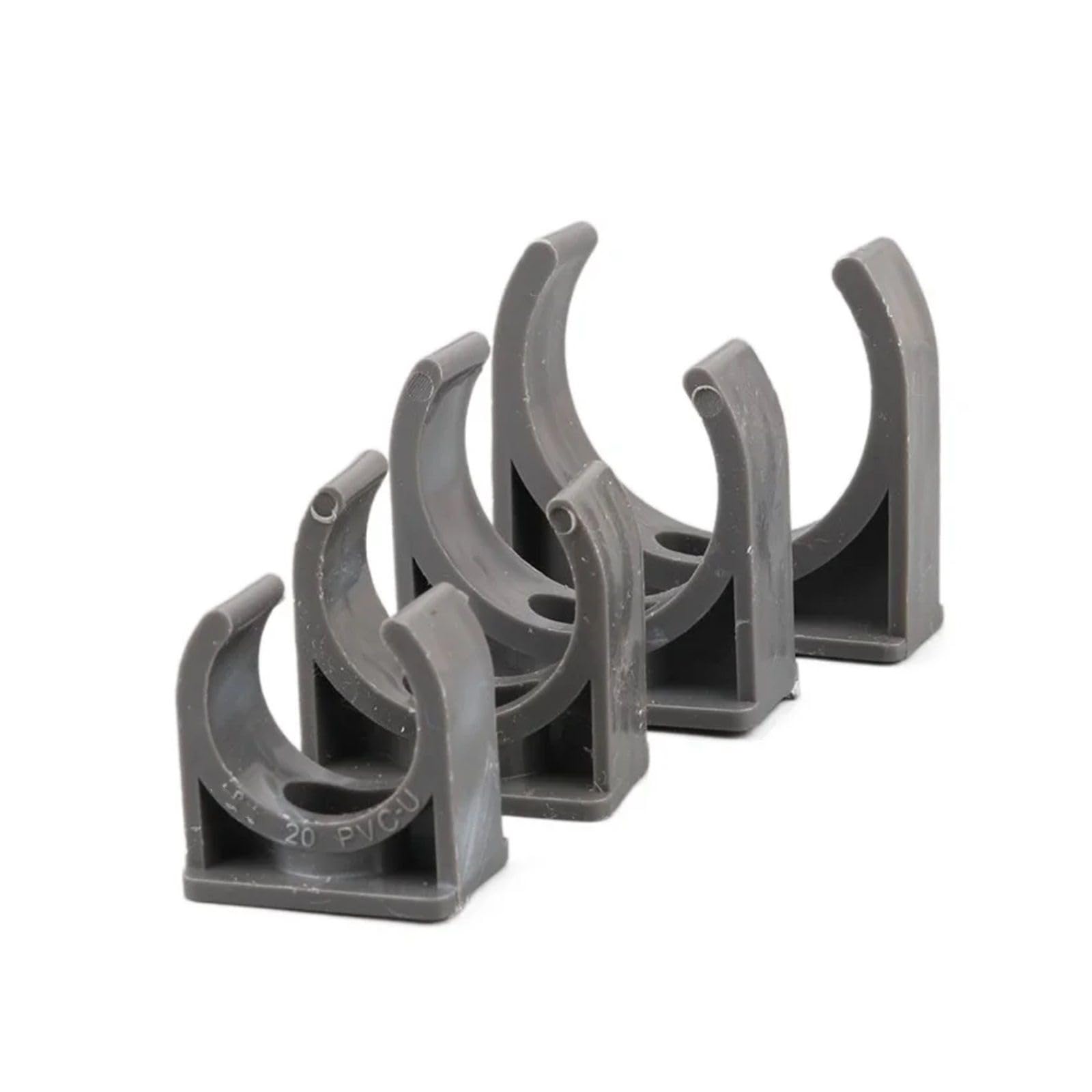 Zaciski rurowe, Zaciski rurowe PCV w kształcie litery U, zestaw 10 sztuk, szare, 20-75 mm(50mm)