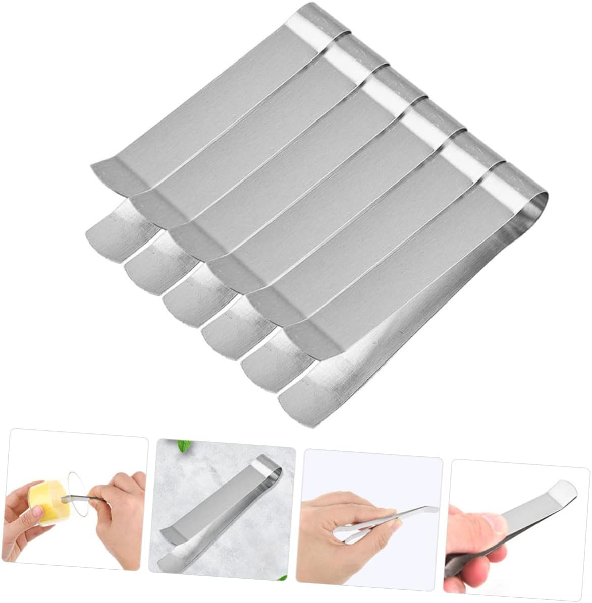 6pcs Candle Wick Put Out Tool Kit Stainless Steel Tweezers Candle Trimmers for Soot Burn Home Supplies