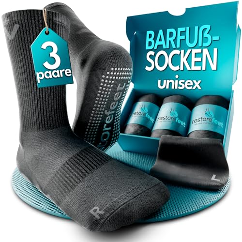 RestoreFeet Barfußsocken Unisex – Stoppersocken Herren Damen – Rutschfeste...