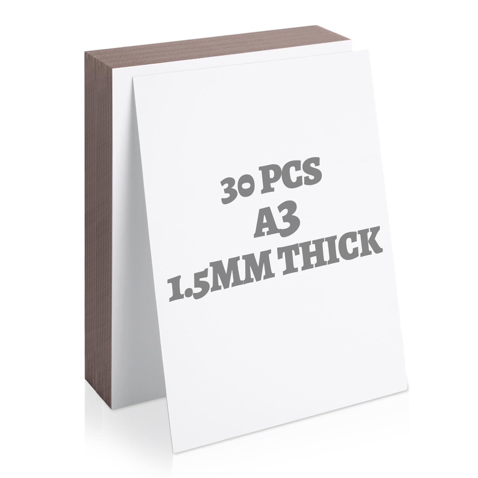 LDXDRU 30PCS A3 White Cardboard Sheets, 1.5mm Thick Double Side Board