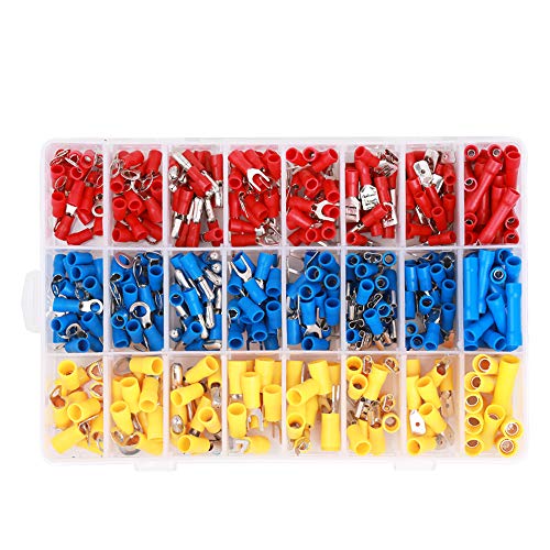 Qudai Kit de terminal de fio elétrico com crimpador 5 em 1 e conectores 400pcs NP