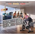 Heimtrainer Fahrrad mit App, SLUNSE Leises Hometrainer Ergometer mit Verbessertem LCD-Monitor, Spinning Bike Indoor mit Verstellbarem Widerstand, Fitnessbike bis 160KG für Kardio-Training zu Hause – Bild 2